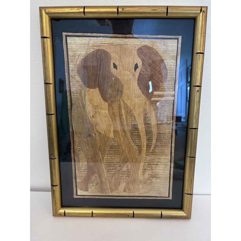 Vintage Banana Leaf Elephant Art